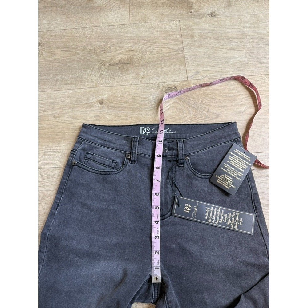 NWT Womens DG2 by Diane Gilman fringe hem embroidered hem black straight size 2 - Picture 7 of 12